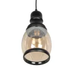 GLOBOSTAR® OLIVER 999-0188 Vintage Κρεμαστό Φωτιστικό Οροφής με Ντουί 1 x E27 AC 220-240V IP20 - Μελί & Μαύρο - Μ14 x Π14 x Υ30cm - Image 4