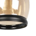 GLOBOSTAR® OLIVER 999-0188 Vintage Κρεμαστό Φωτιστικό Οροφής με Ντουί 1 x E27 AC 220-240V IP20 - Μελί & Μαύρο - Μ14 x Π14 x Υ30cm - Image 7