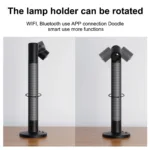 GLOBOSTAR® DESTINY GLB-106-0019 Επιτραπέζιο Φωτιστικό Πορτατίφ με RF Ασύρματο Χειριστήριο & Λειτουργία μέσω WiFi APP LED 10W 600lm 180° AC 220-240V IP20 Πολύχρωμο RGB Dimmable - Sanan SMD Chip - Μαύρο - Μ14 x Π14 x Υ40.5cm - 2 Χρόνια Εγγύηση - Image 4