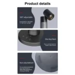 GLOBOSTAR® DESTINY GLB-106-0019 Επιτραπέζιο Φωτιστικό Πορτατίφ με RF Ασύρματο Χειριστήριο & Λειτουργία μέσω WiFi APP LED 10W 600lm 180° AC 220-240V IP20 Πολύχρωμο RGB Dimmable - Sanan SMD Chip - Μαύρο - Μ14 x Π14 x Υ40.5cm - 2 Χρόνια Εγγύηση - Image 8