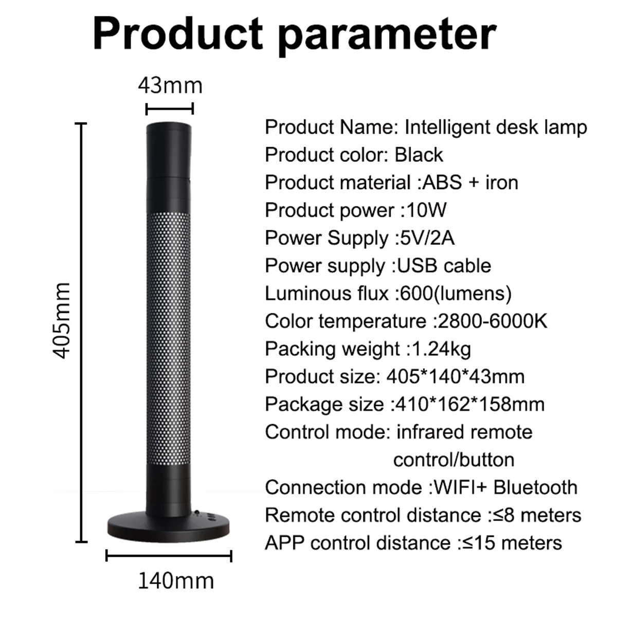GLOBOSTAR® DESTINY GLB-106-0019 Επιτραπέζιο Φωτιστικό Πορτατίφ με RF Ασύρματο Χειριστήριο & Λειτουργία μέσω WiFi APP LED 10W 600lm 180° AC 220-240V IP20 Πολύχρωμο RGB Dimmable - Sanan SMD Chip - Μαύρο - Μ14 x Π14 x Υ40.5cm - 2 Χρόνια Εγγύηση - Image 9