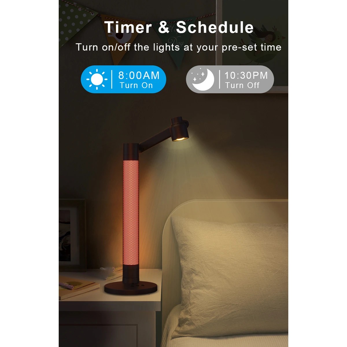 GLOBOSTAR® DESTINY GLB-106-0020 Επιτραπέζιο Φωτιστικό Πορτατίφ με RF Ασύρματο Χειριστήριο & Λειτουργία μέσω WiFi APP LED 10W 600lm 180° AC 220-240V IP20 Πολύχρωμο RGB Dimmable - Sanan SMD Chip - Μαύρο - Μ14 x Π14 x Υ50cm - 2 Χρόνια Εγγύηση - Image 3