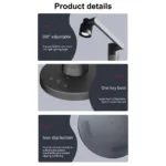 GLOBOSTAR® DESTINY GLB-106-0020 Επιτραπέζιο Φωτιστικό Πορτατίφ με RF Ασύρματο Χειριστήριο & Λειτουργία μέσω WiFi APP LED 10W 600lm 180° AC 220-240V IP20 Πολύχρωμο RGB Dimmable - Sanan SMD Chip - Μαύρο - Μ14 x Π14 x Υ50cm - 2 Χρόνια Εγγύηση - Image 4