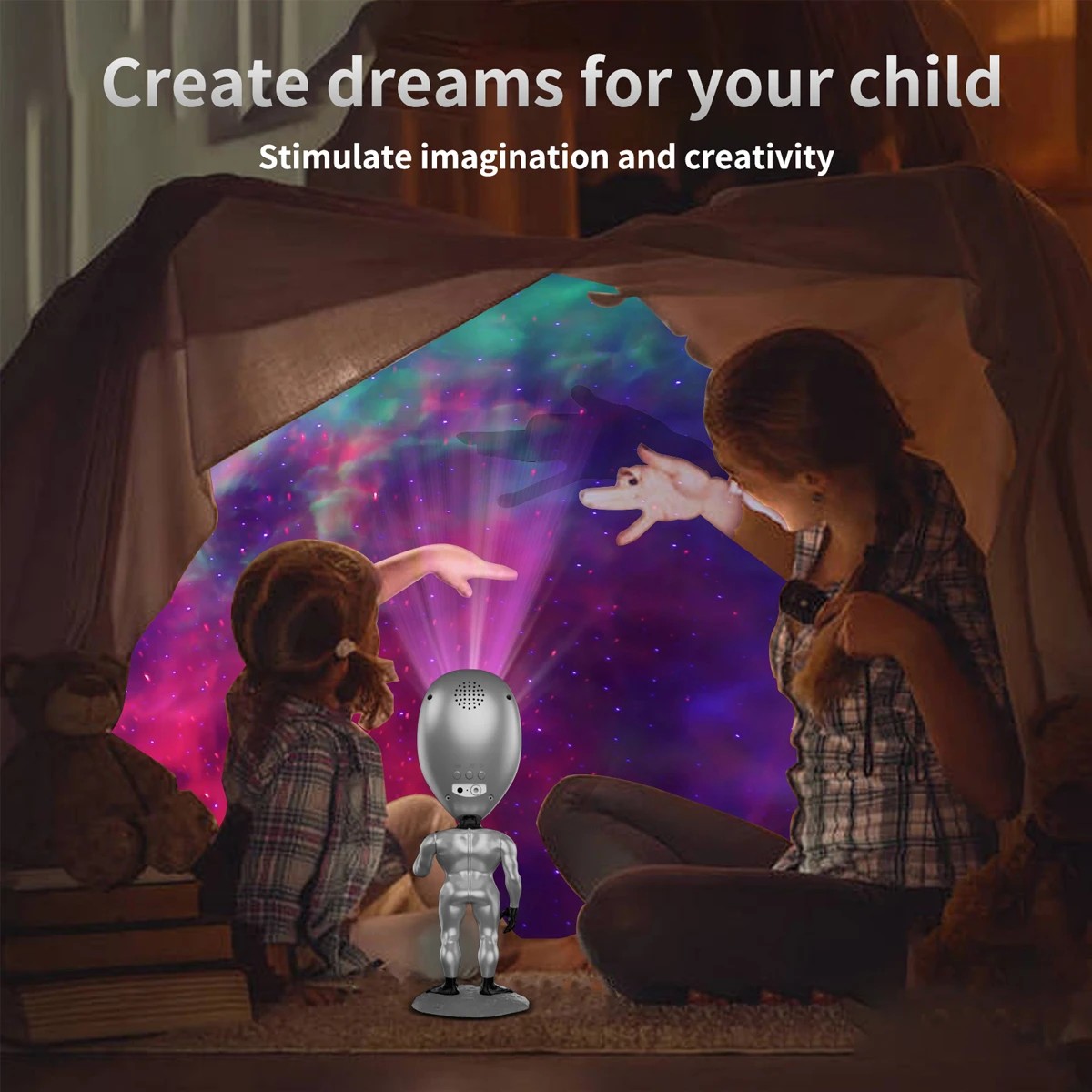 GLOBOSTAR® GALAXY GLB-106-0021 Επιτραπέζιο Φωτιστικό Πορτατίφ Προτζέκτορας Starry Sky με RF Ασύρματο Χειριστήριο LED 6W 360lm 180° AC 220-240V IP20 Πολύχρωμο RGB Dimmable - Sanan SMD Chip - Μαύρο - Μ13 x Π13 x Υ31cm - 2 Χρόνια Εγγύηση - Image 7