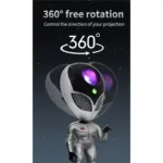 GLOBOSTAR® GALAXY GLB-106-0021 Επιτραπέζιο Φωτιστικό Πορτατίφ Προτζέκτορας Starry Sky με RF Ασύρματο Χειριστήριο LED 6W 360lm 180° AC 220-240V IP20 Πολύχρωμο RGB Dimmable - Sanan SMD Chip - Μαύρο - Μ13 x Π13 x Υ31cm - 2 Χρόνια Εγγύηση - Image 2