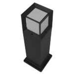GLOBOSTAR® PALASO 12143 Φωτιστικό Κολωνάκι Κήπου με Ντουί 1 x E27 90° AC 220-240V Αδιάβροχο IP65 - Γκρι Ανθρακί - Μ15 x Π15 x Υ58cm - Image 3